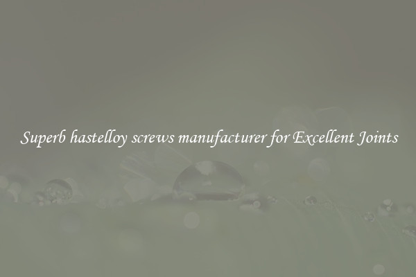 Superb hastelloy screws manufacturer for Excellent Joints