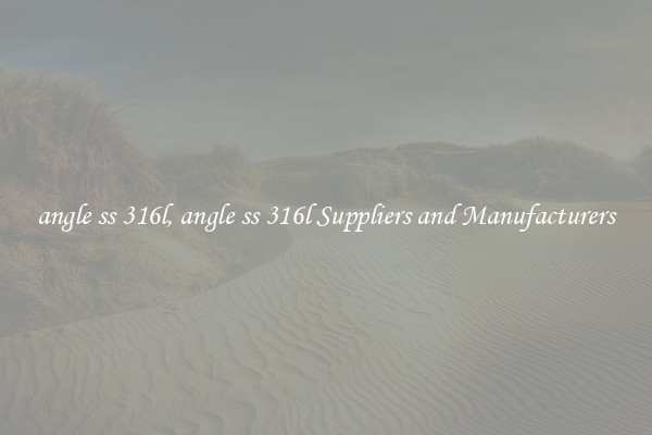 angle ss 316l, angle ss 316l Suppliers and Manufacturers