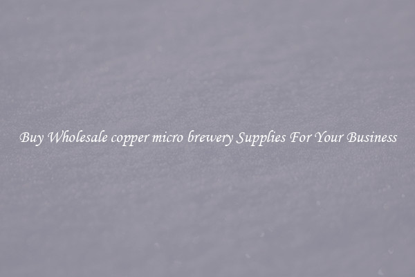 Buy Wholesale copper micro brewery Supplies For Your Business