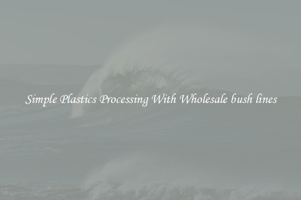 Simple Plastics Processing With Wholesale bush lines