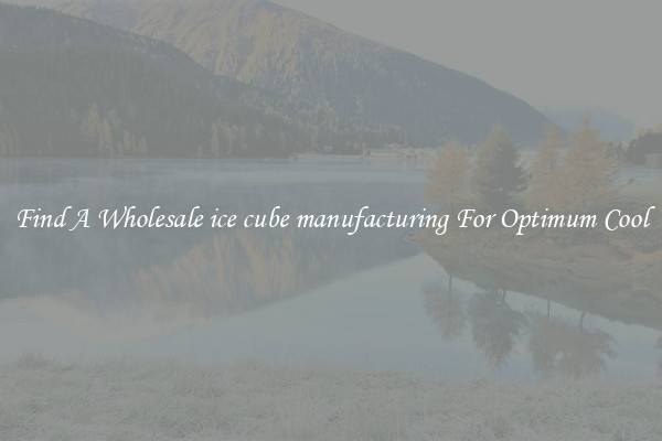 Find A Wholesale ice cube manufacturing For Optimum Cool