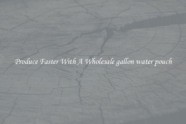 Produce Faster With A Wholesale gallon water pouch
