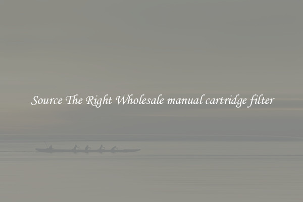 Source The Right Wholesale manual cartridge filter